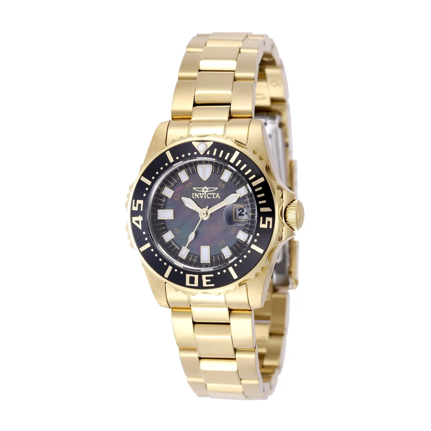 Invicta Women's 2962 Pro Diver Quartz 3 Hand Black Dial Watch