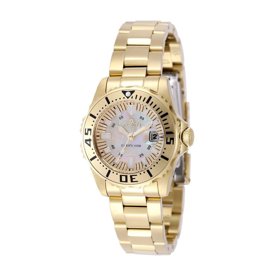 Invicta Women's 2963 Pro Diver Quartz 3 Hand Champagne Dial Watch