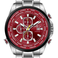 Invicta Men's 50500 Aviator Quartz VD57 Dark Red Dial Watch