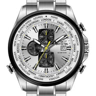 Invicta Men's 50501 Aviator Quartz VD57 Silver Dial Watch