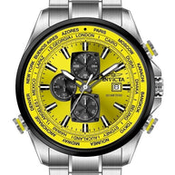 Invicta Men's 50503 Aviator Quartz VD57 Yellow Dial Watch