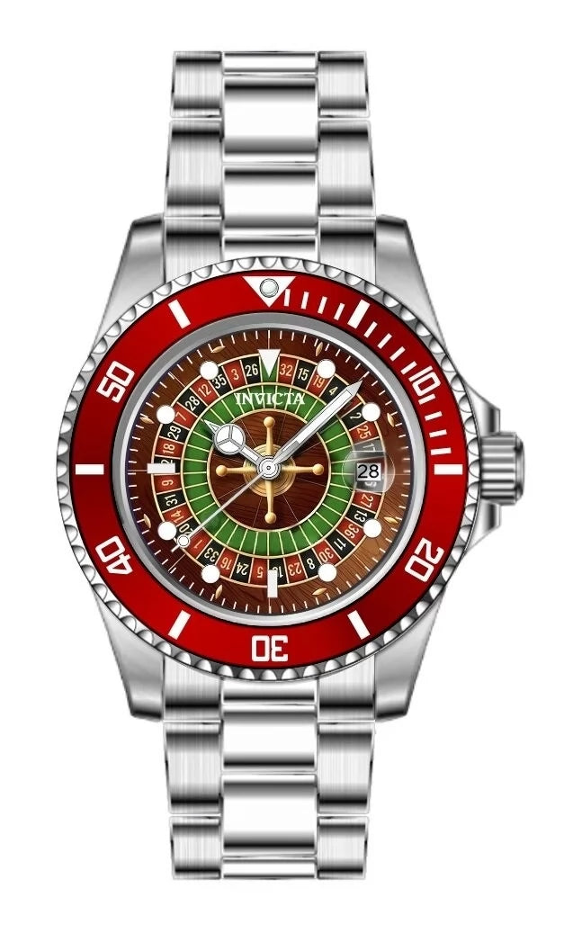 Invicta Men's 50519 Pro Diver Quartz PC32 Green, Red, Black Dial Watch