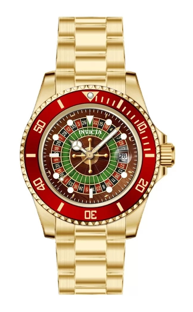 Invicta Men's 50520 Pro Diver Quartz PC32 Green, Red, Black Dial Watch