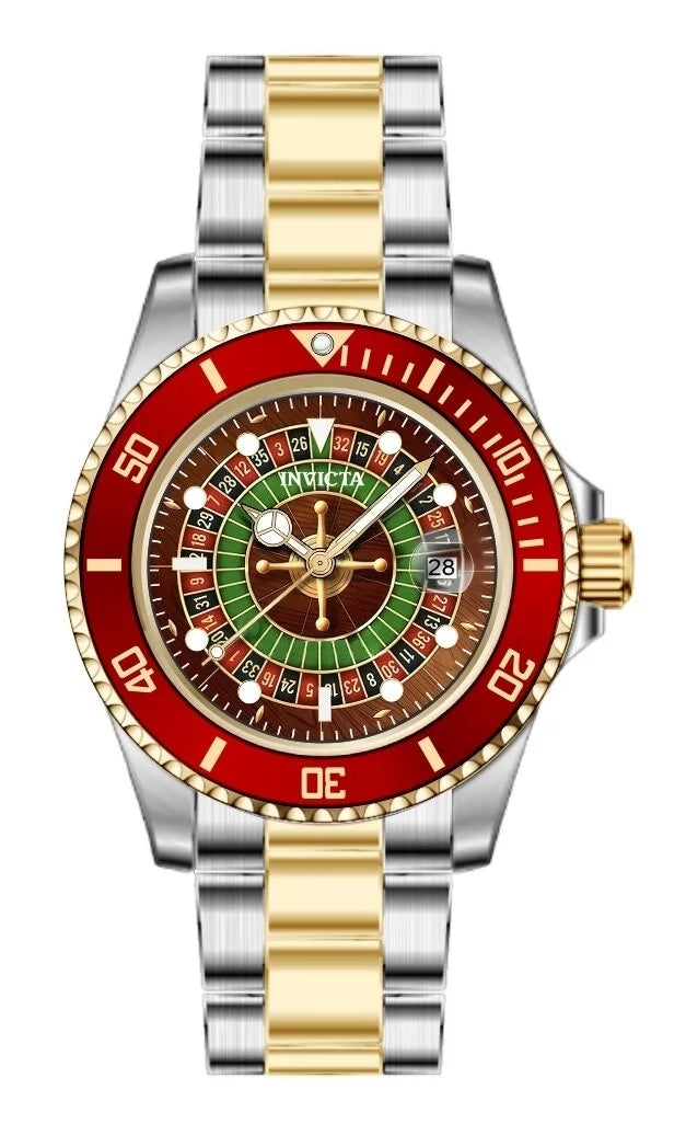 Invicta Men's 50521 Pro Diver Quartz PC32 Green, Red, Black Dial Watch