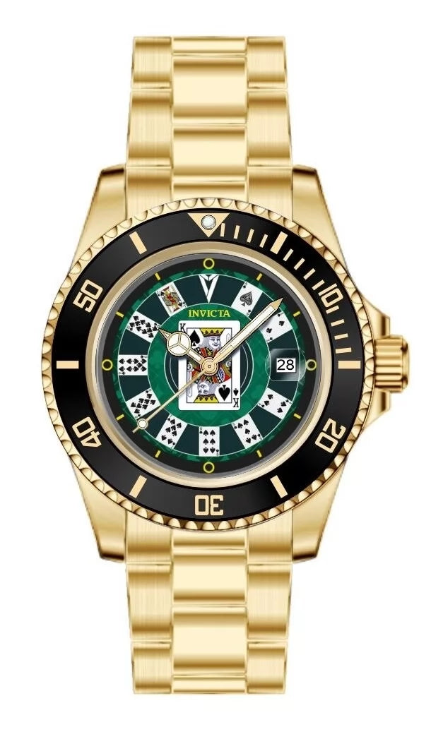 Invicta Men's 50525 Pro Diver Quartz PC32 Green Dial Watch