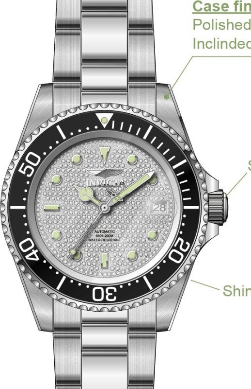 Invicta Men's 50278 Pro Diver Mechanical NH35 Silver Dial Watch