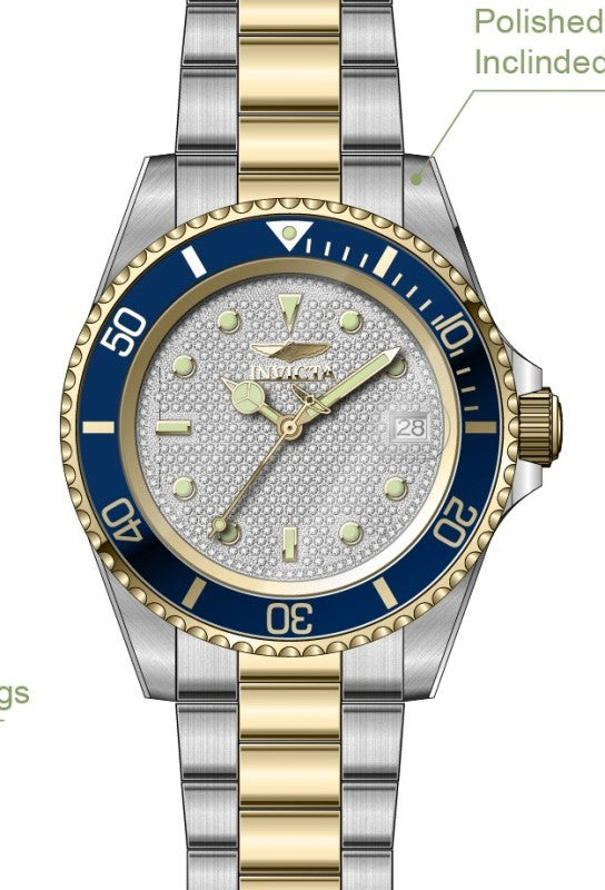 Invicta Men's 50279 Pro Diver Mechanical NH35 Silver Dial Watch