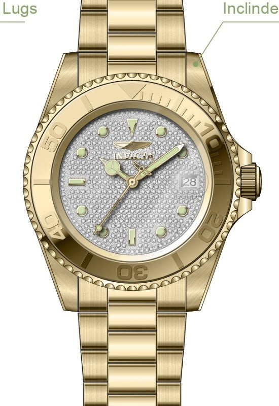 Invicta Men's 50280 Pro Diver Mechanical NH35 Silver Dial Watch
