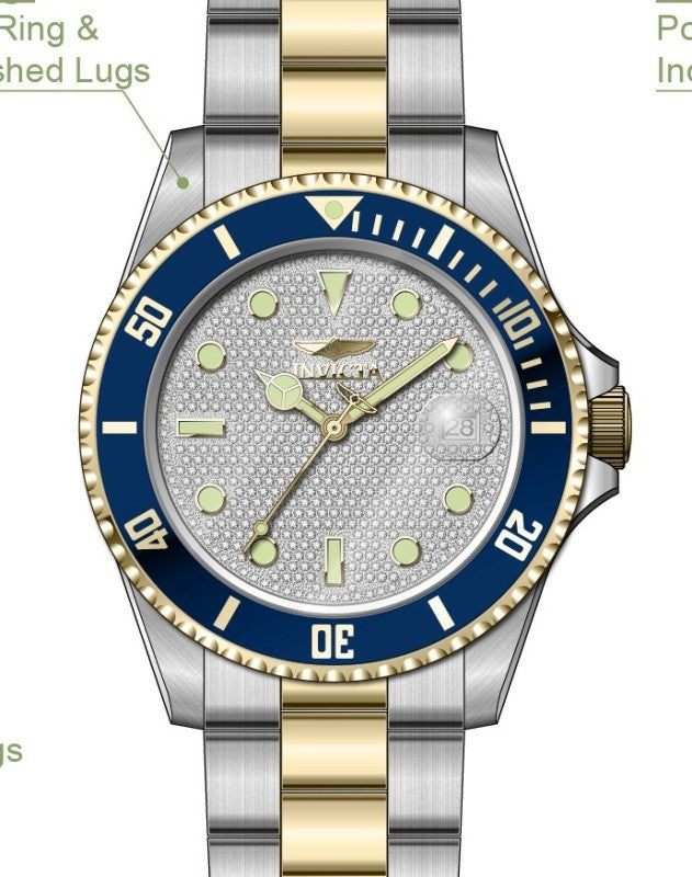 Invicta Men's 50283 Pro Diver Mechanical NH35 Silver Dial Watch