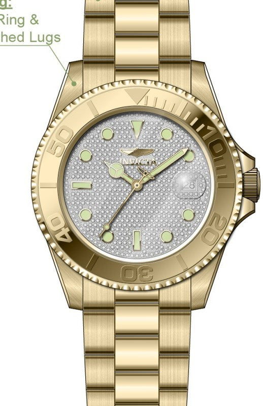 Invicta Men's 50284 Pro Diver Mechanical NH35 Silver Dial Watch