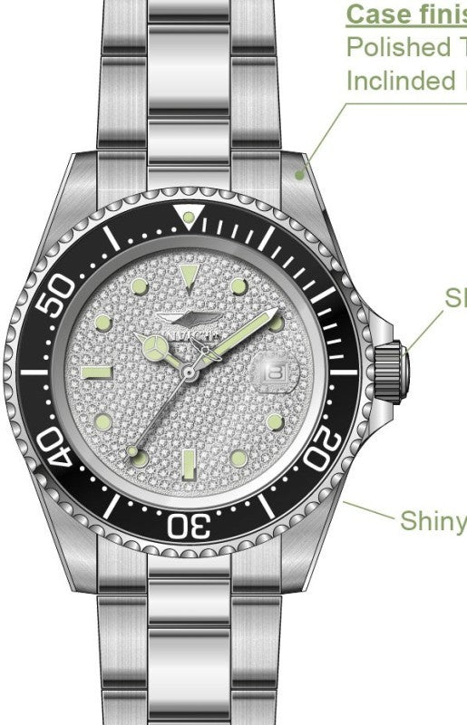 Invicta Men's 50286 Pro Diver Quartz PC32S Silver Dial Watch