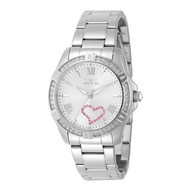 Invicta Women's 49842 Angel Quartz 3 Hand Silver Dial Watch
