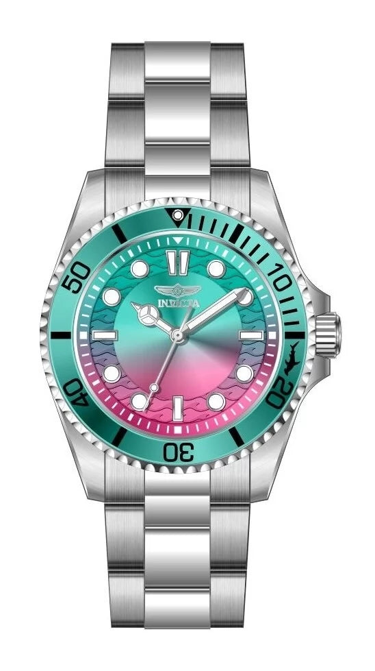InvictaWomen's 50947 Pro Diver Quartz PC21 Gradient, Light Blue, Pink Dial Watch
