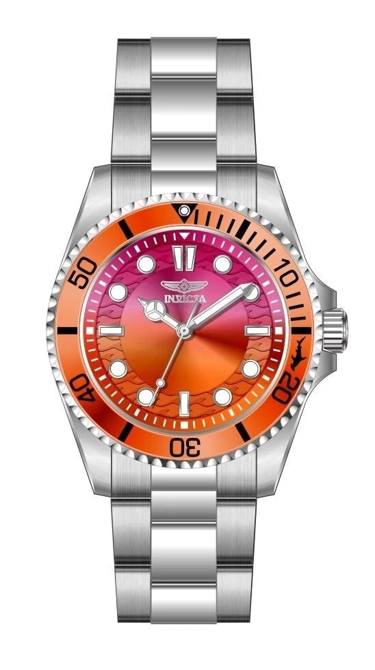 InvictaWomen's 50949 Pro Diver Quartz PC21 Gradient, Red, Orange Dial Watch