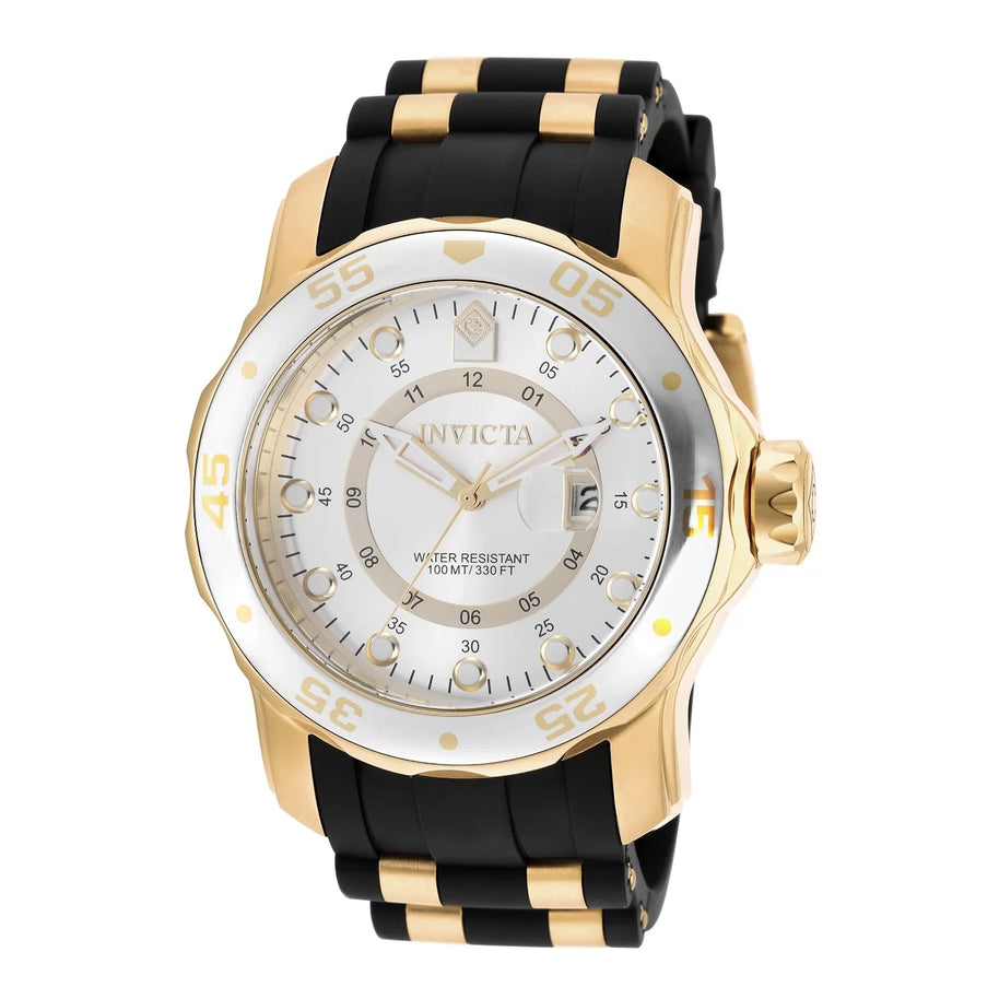 Invicta Men's 6995 Pro Diver Quartz GMT Silver, Gold Dial Watch
