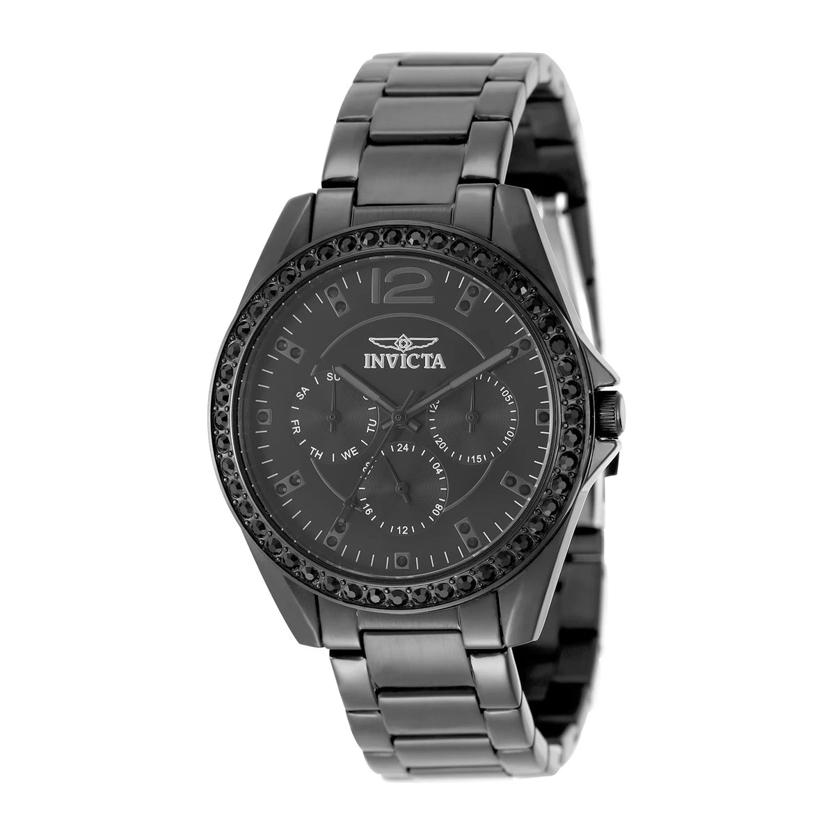 InvictaWomen's 50112 Angel Quartz VX3J Black Dial Watch