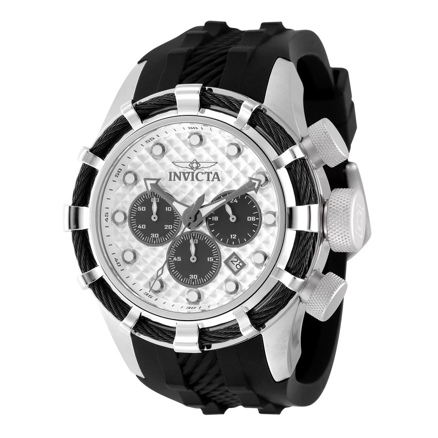 Invicta Men's 49163 Bolt Quartz VD53 Antique Silver, Black Dial Watch