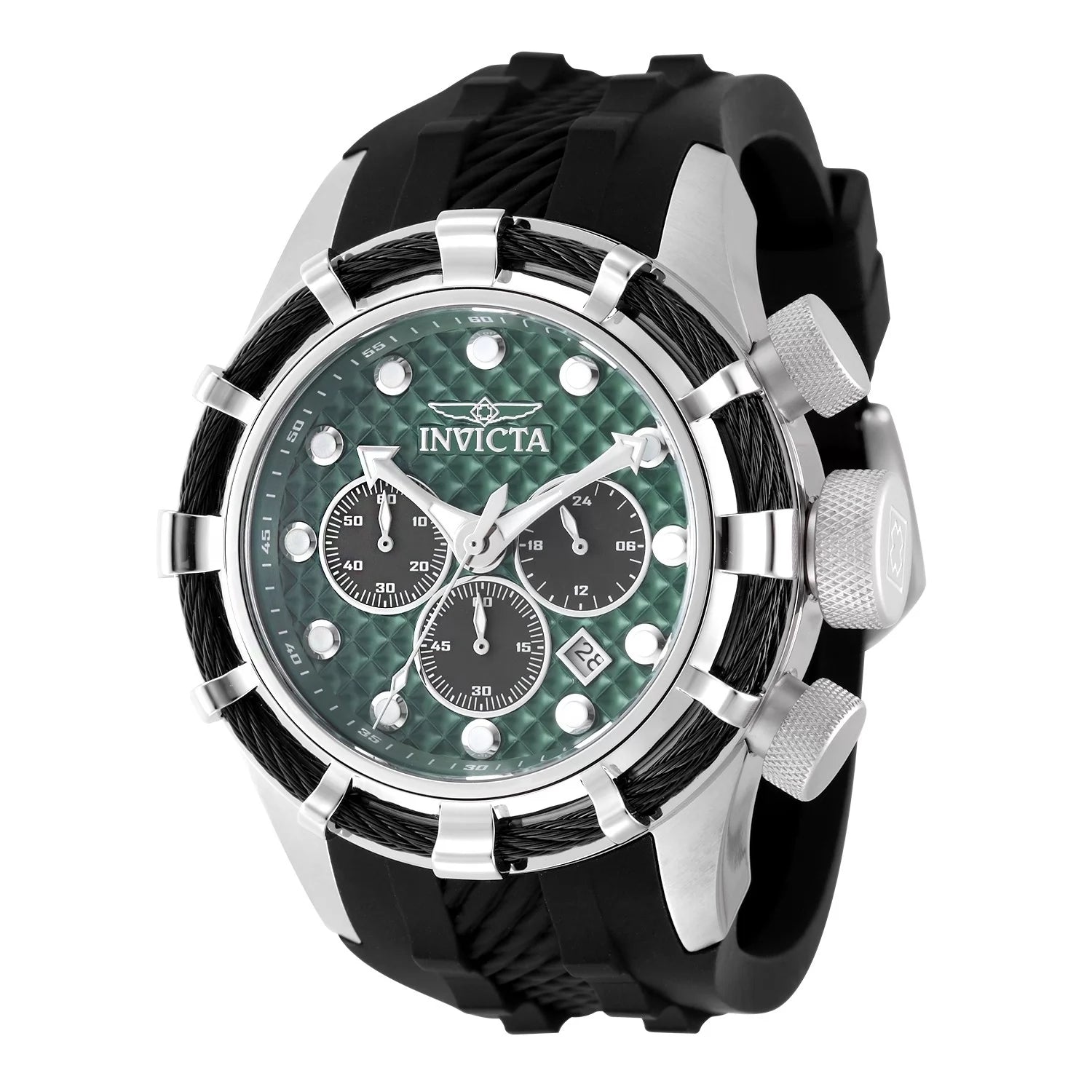Invicta Men's 49165 Bolt Quartz VD53 Green, Black Dial Watch