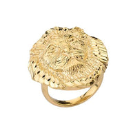 Gold Diamond Cut Lion Head Ring (Available in Yellow/Rose/White Gold)