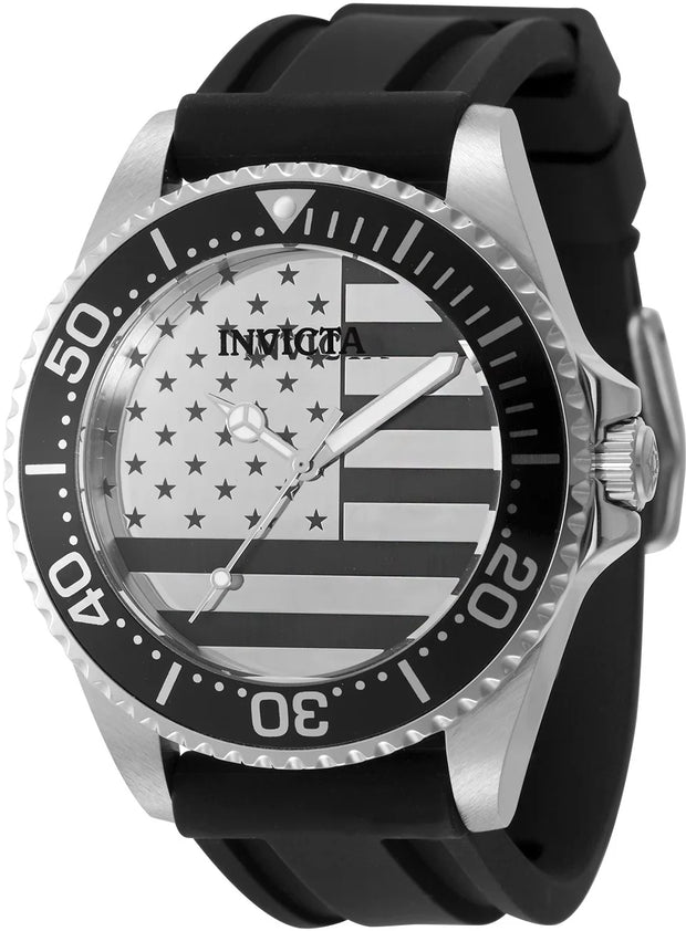 Invicta Men's Pro Diver Quartz PC21S Silver, Black Dial Watch