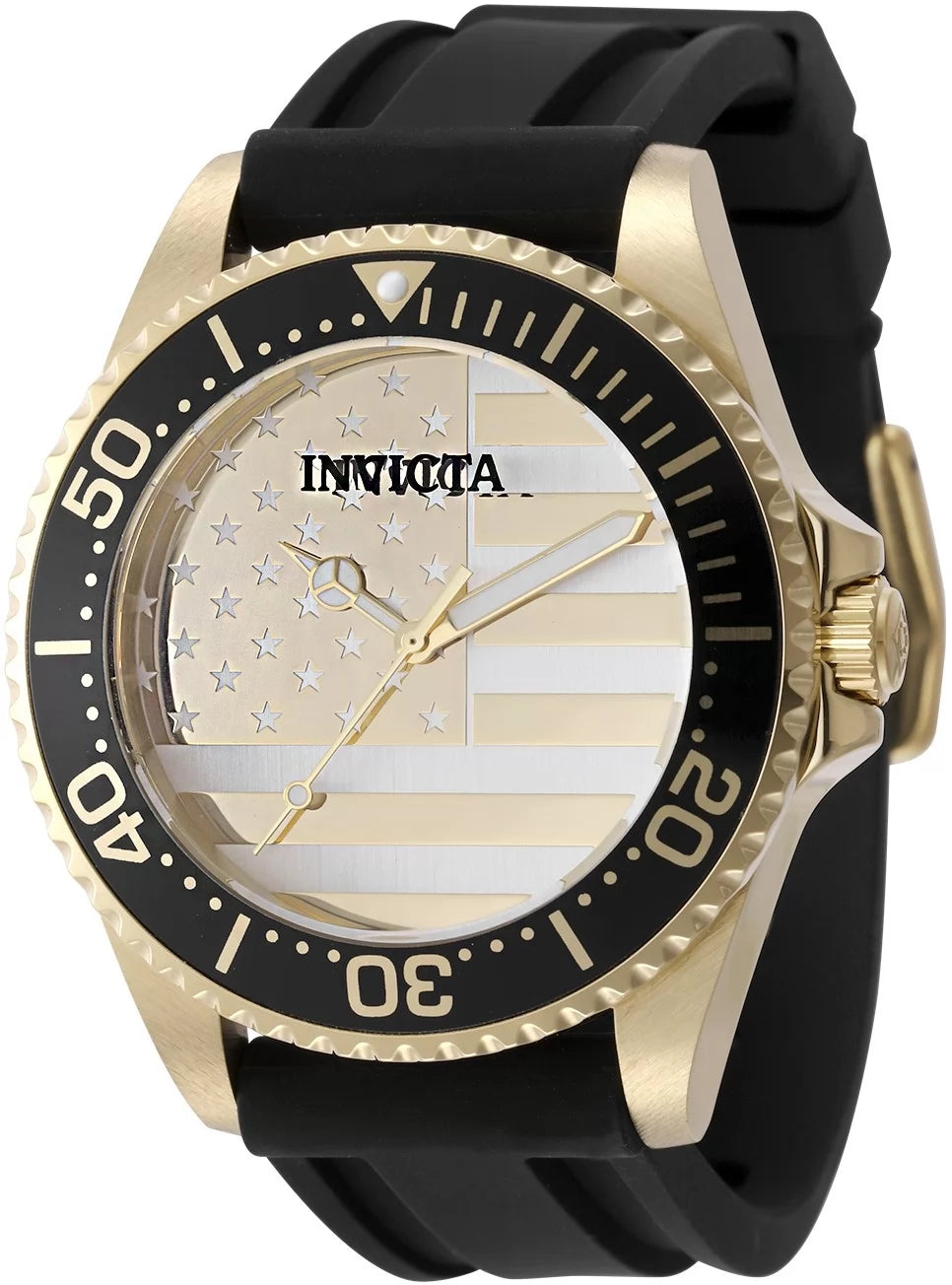 Invicta Men's Pro Diver Quartz PC21S Gold, Silver Dial Watch