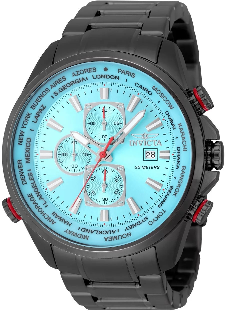 Invicta Men's 50498 Aviator Quartz VD57 Tiffany Blue Dial Watch