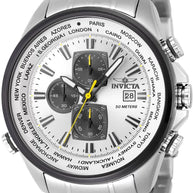 Invicta Men's 50501 Aviator Quartz VD57 Silver Dial Watch