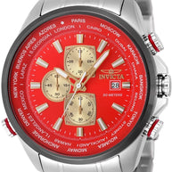 Invicta Men's 50502 Aviator Quartz VD57 Red Dial Watch