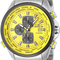 Invicta Men's 50503 Aviator Quartz VD57 Yellow Dial Watch