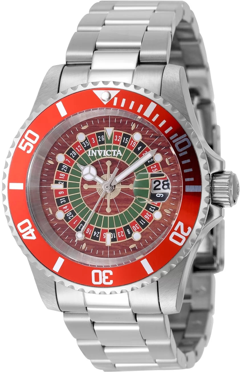 Invicta Men's 50519 Pro Diver Quartz PC32 Green, Red, Black Dial Watch