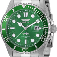 Invicta Men's 30020 Pro Diver  Quartz 3 Hand Green Dial Watch