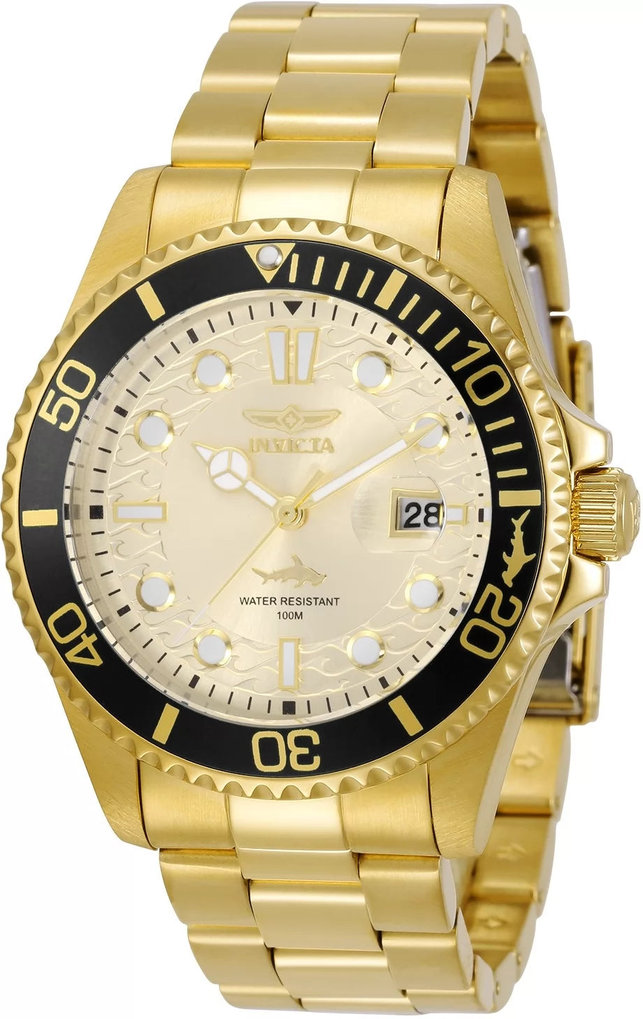 Invicta Men's 30025 Pro Diver Quartz 3 Hand Champagne Dial Watch