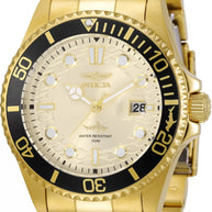 Invicta Men's 30025 Pro Diver Quartz 3 Hand Champagne Dial Watch