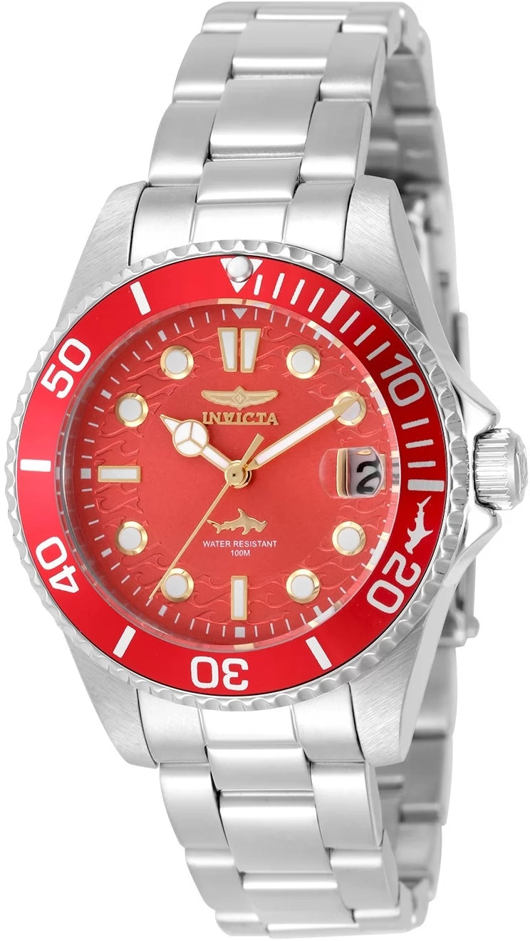 InvictaWomen's 50907 Pro Diver Quartz PC32 Red Dial Watch
