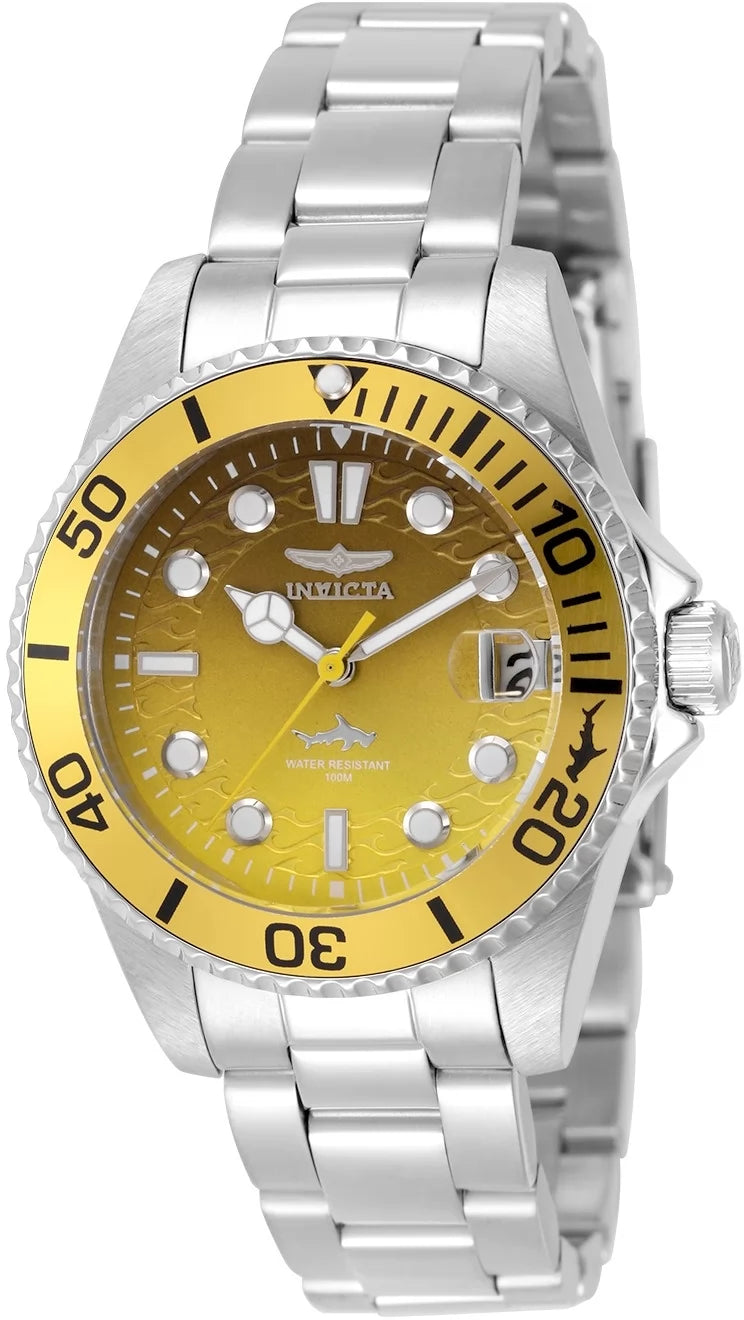 InvictaWomen's 50921 Pro Diver Quartz PC32 Yellow Dial Watch