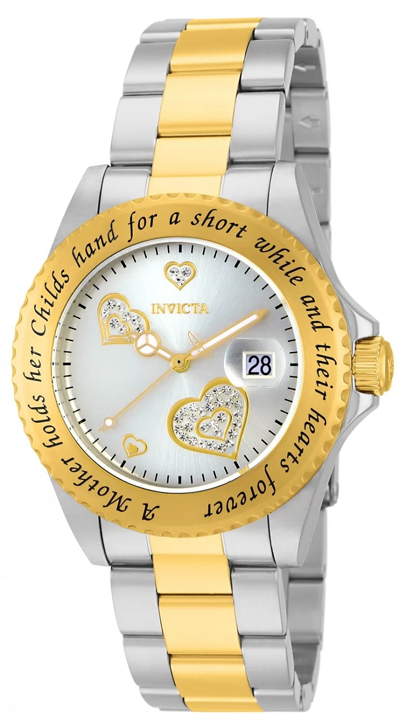 Invicta Women's 14730 Angel Quartz 3 Hand Silver Dial Watch