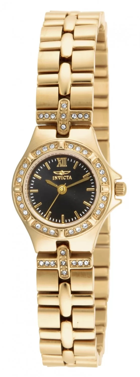 Invicta Women's 17065 Wildflower Quartz 3 Hand Black Dial Watch