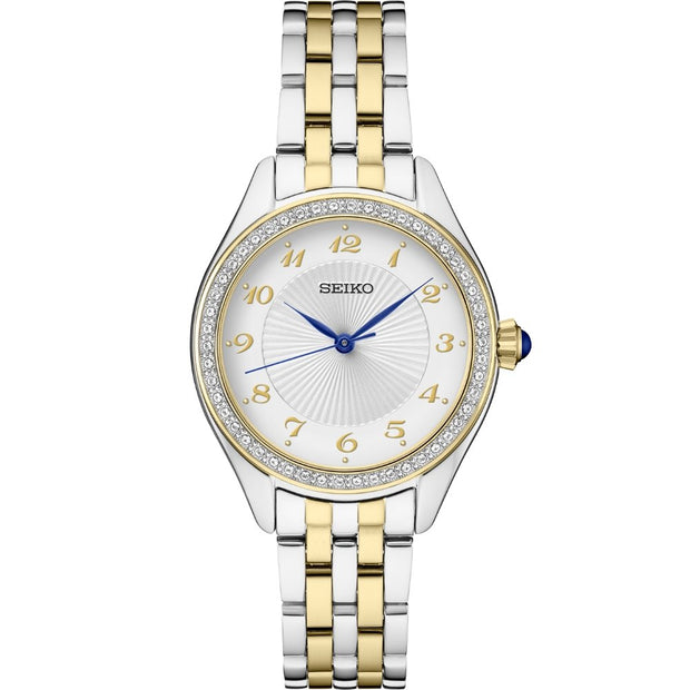 SUR392 Seiko Crystals Quartz White Dial Ladies Watch