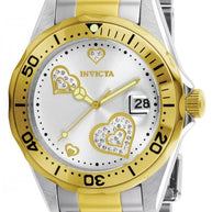 Invicta Women's 12287 Angel  Quartz 3 Hand Metallic White Dial Watch