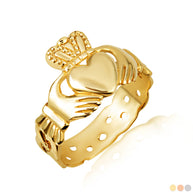 Gold Men's Symbol of Love Irish Claddagh Trinity Ring (Available in Yellow/Rose/White Gold)