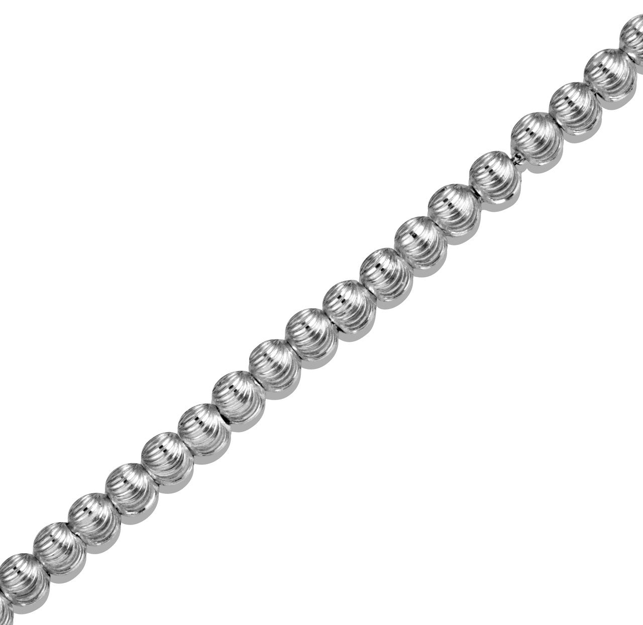 .925 Sterling Silver Adjustable Diamond Cut Beaded Lariat Bracelet