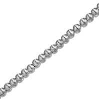 .925 Sterling Silver Adjustable Diamond Cut Beaded Lariat Bracelet