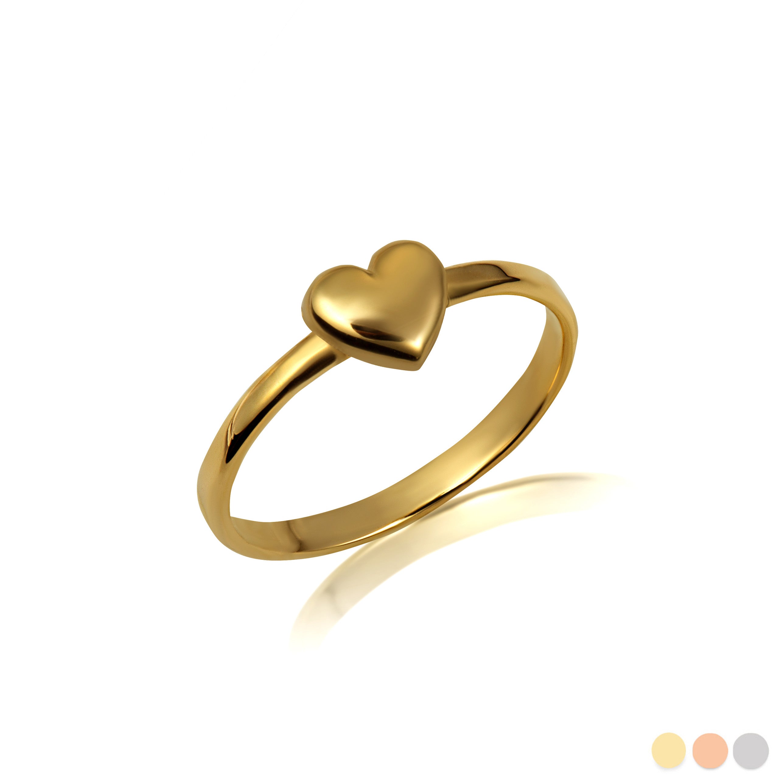 Gold Heart Love Ring (Available in Yellow/Rose/White Gold)