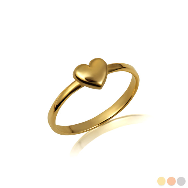 Gold Heart Love Ring (Available in Yellow/Rose/White Gold)