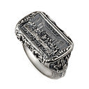 .925 Sterling Silver Biblical Last Supper Jesus Christ Apostles Men's Signet Ring