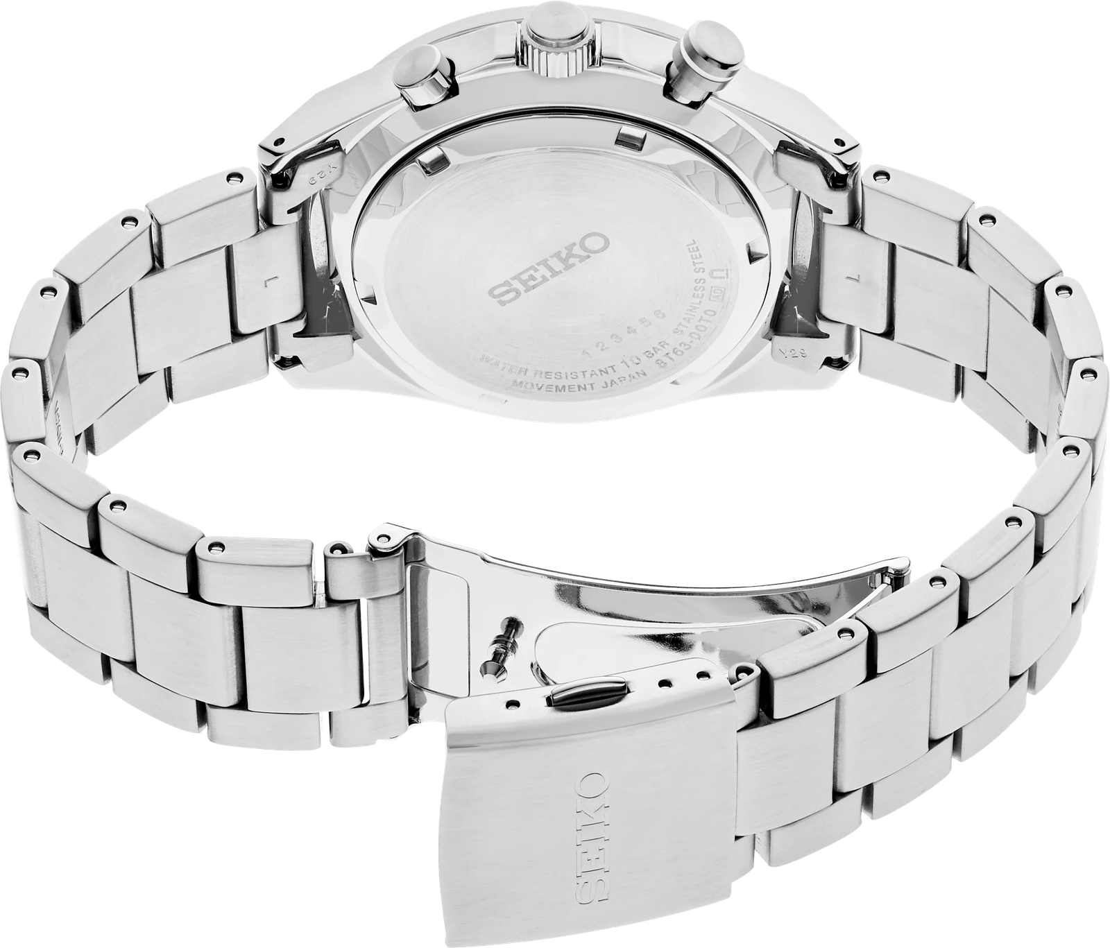 Seiko SSB397 Essentials Black Dial Stainless Steel Men's Watch