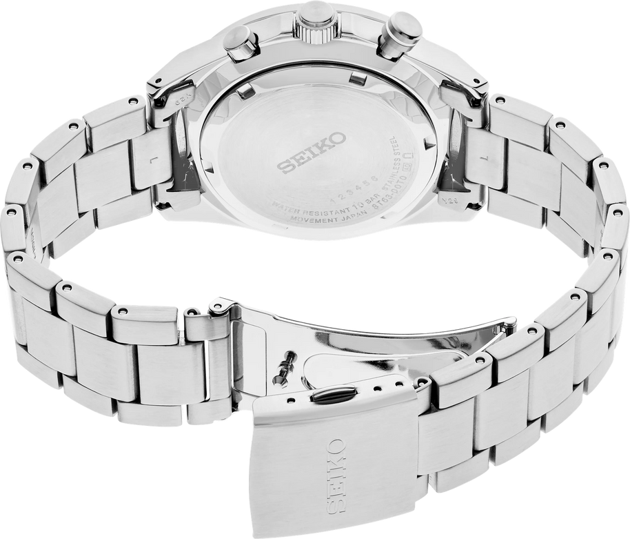 Seiko SSB397 Essentials Black Dial Stainless Steel Men's Watch