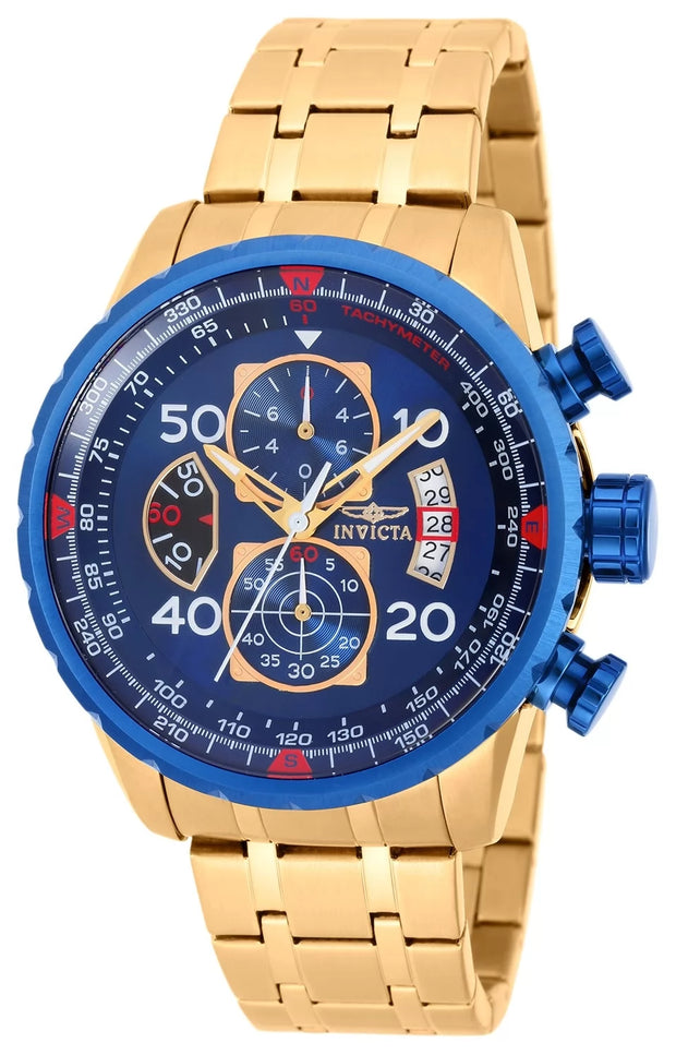 Invicta Men's 19173 Aviator  Quartz Chronograph Blue Dial Watch