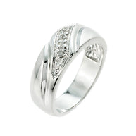 White Gold Diamond Wedding Band Men's Ring