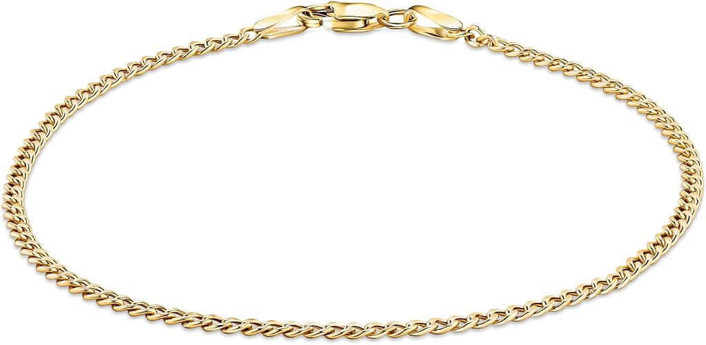 10K Yellow Gold Curb Cuban Anklet